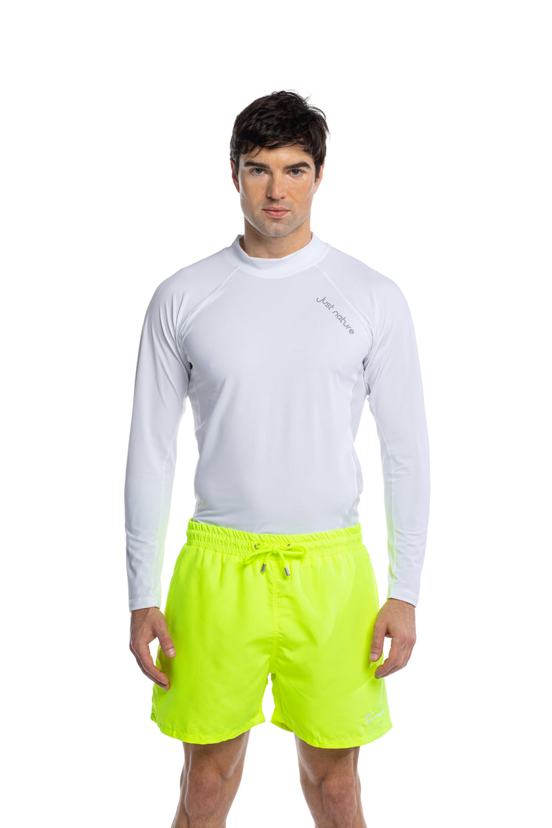 Solid White Long Sleeve Rashguard Just Nature