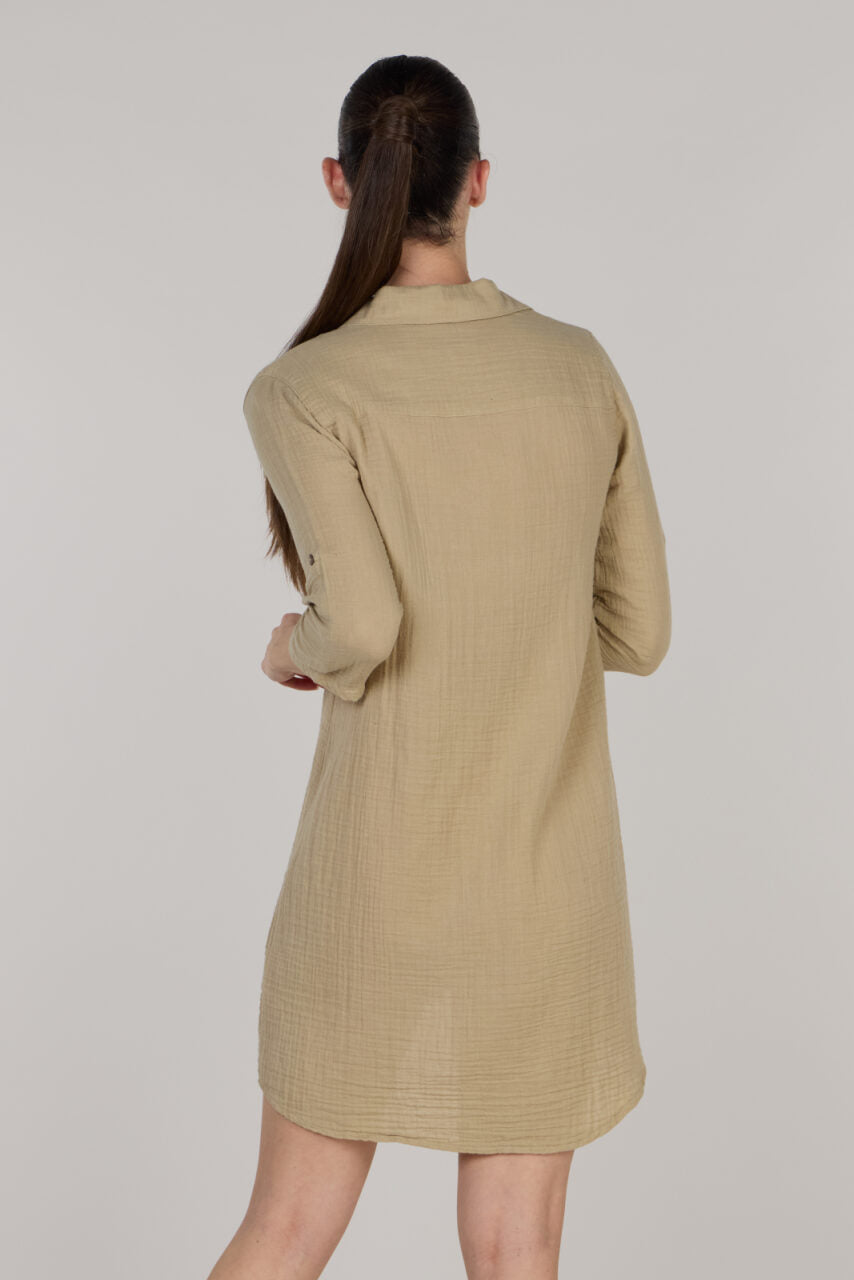 DOUBLE SHIRT TUNIC-MINK