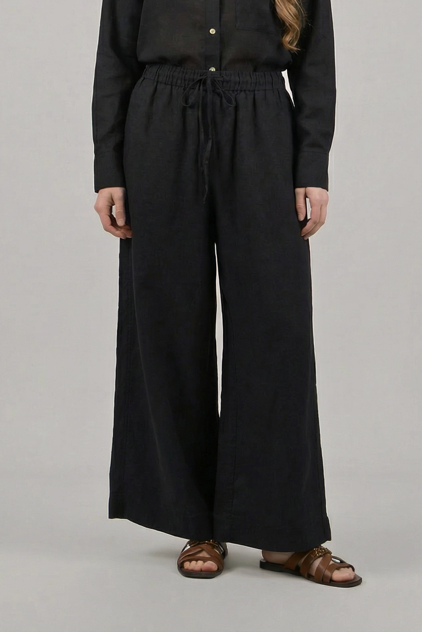 WIDE LINEN TROUSERS