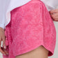 Hand Embroidered Cotton Shorts-Pink