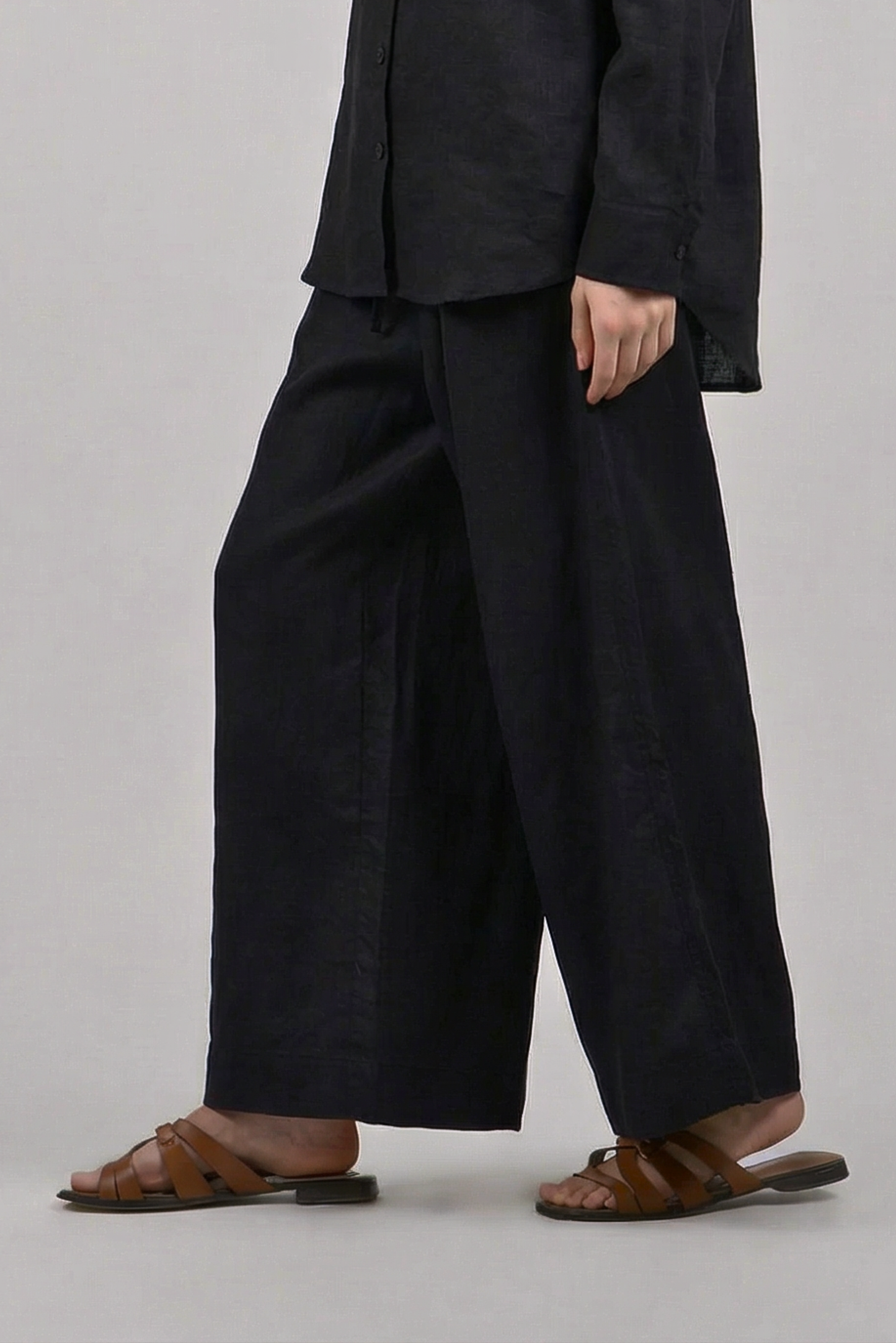 WIDE LINEN TROUSERS