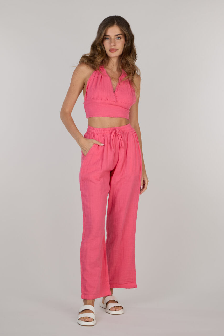 KATTY MINI TOP DOUBLE-HOT PINK