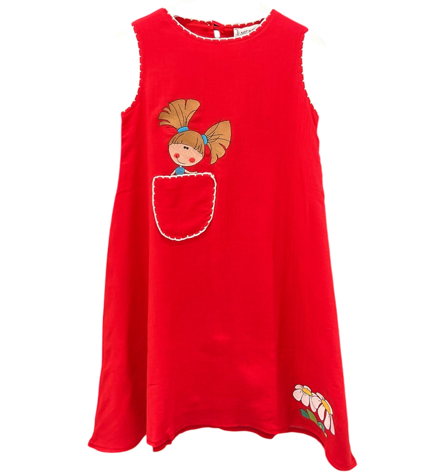 KIDS FLOWER DRESS-RED