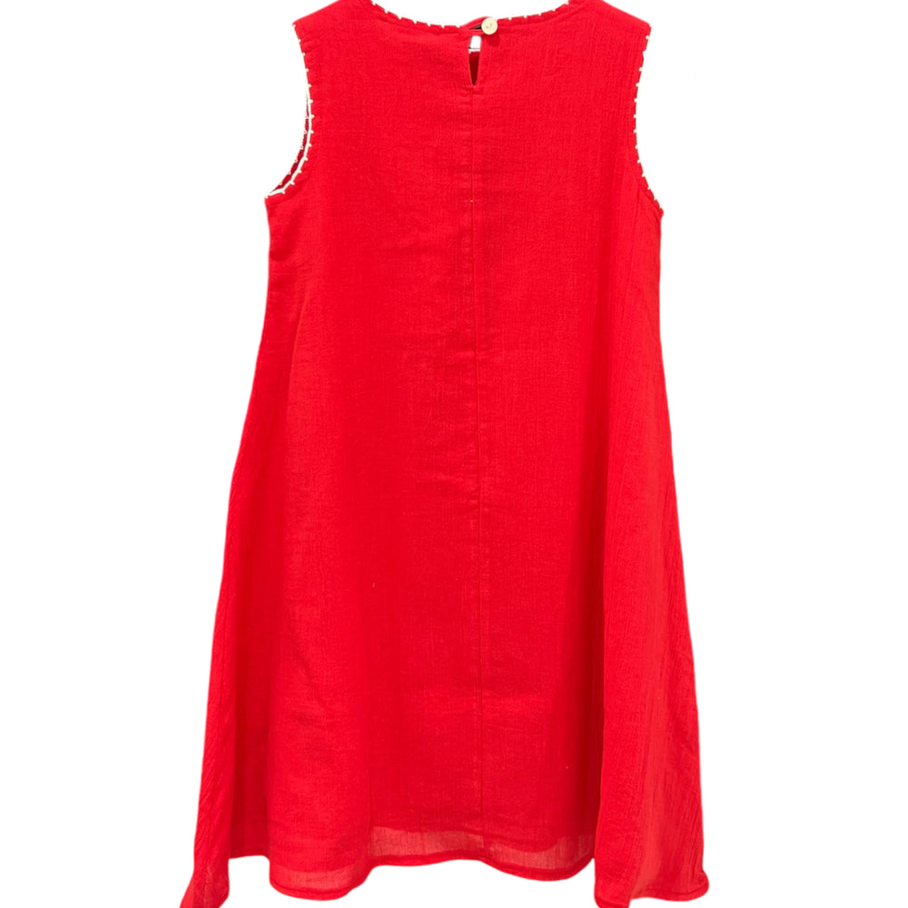 KIDS FLOWER DRESS-RED