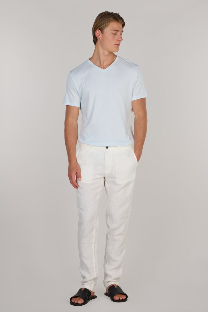 ICONIC LINEN TROUSERS-WHITE