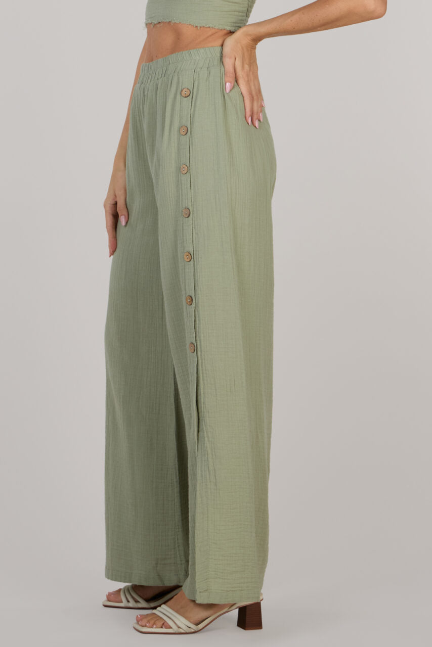 JENNY DOUBLE PANT- LIGHT OLIVE