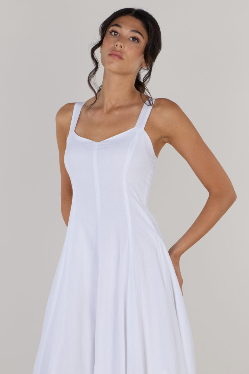 Eva fit & flare long dress