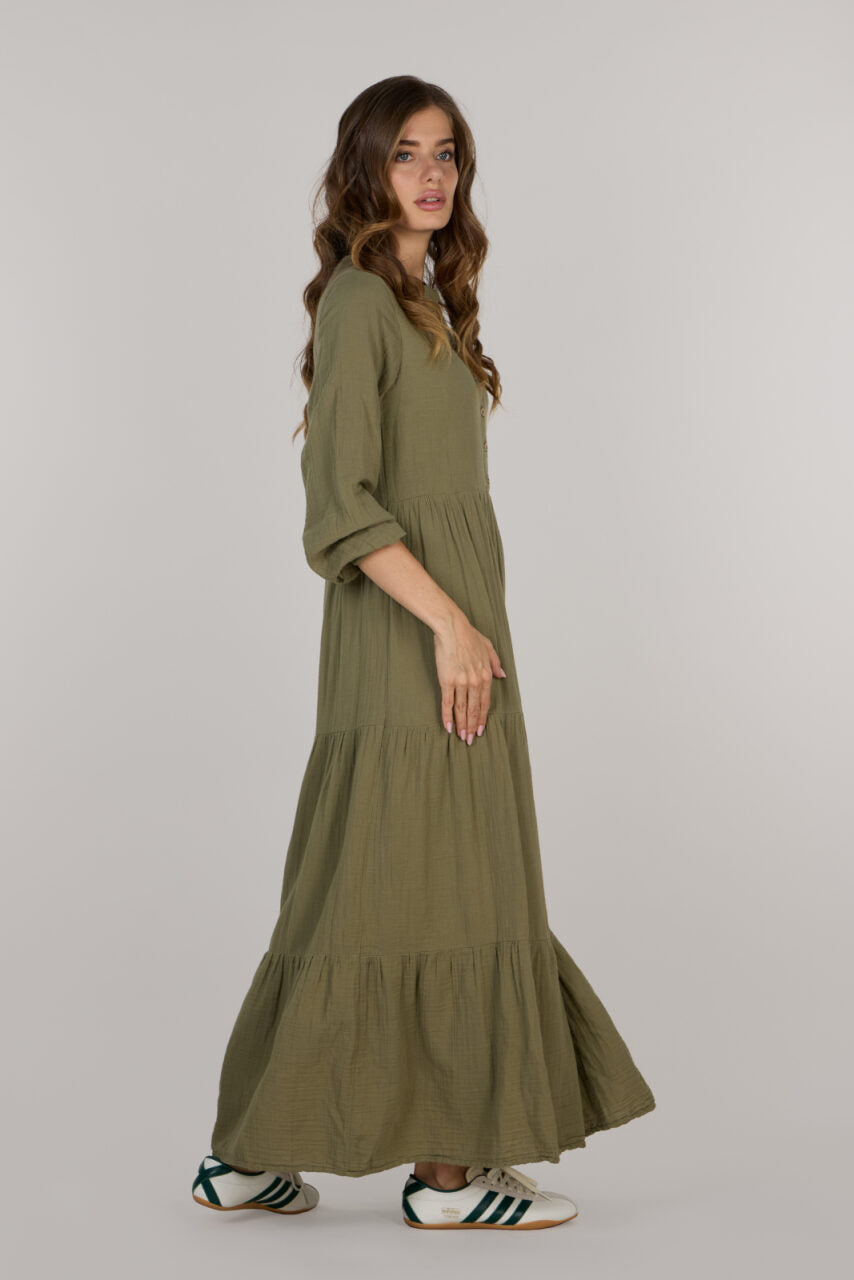 IRINA LONG DRESS DC-OLIVE