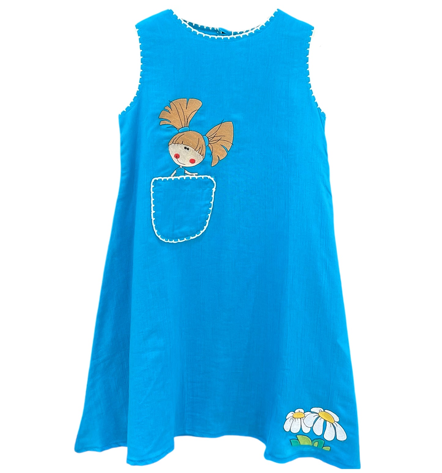 KIDS FLOWER DRESS-TURQUOISE