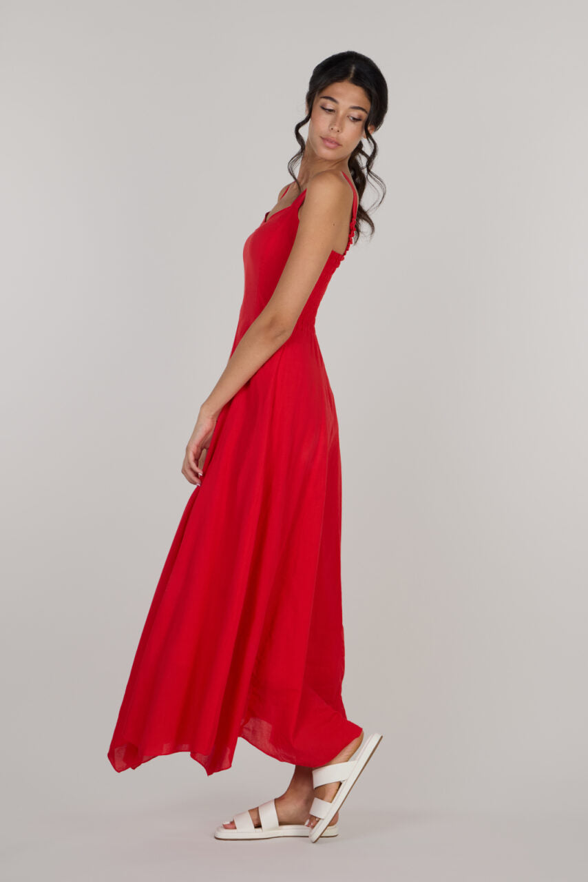 Eva fit & flare long dress