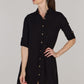 DOUBLE SHIRT TUNIC-BLACK