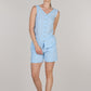 KATTY SLEEVELESS TOP DOUBLE-ICE BLUE