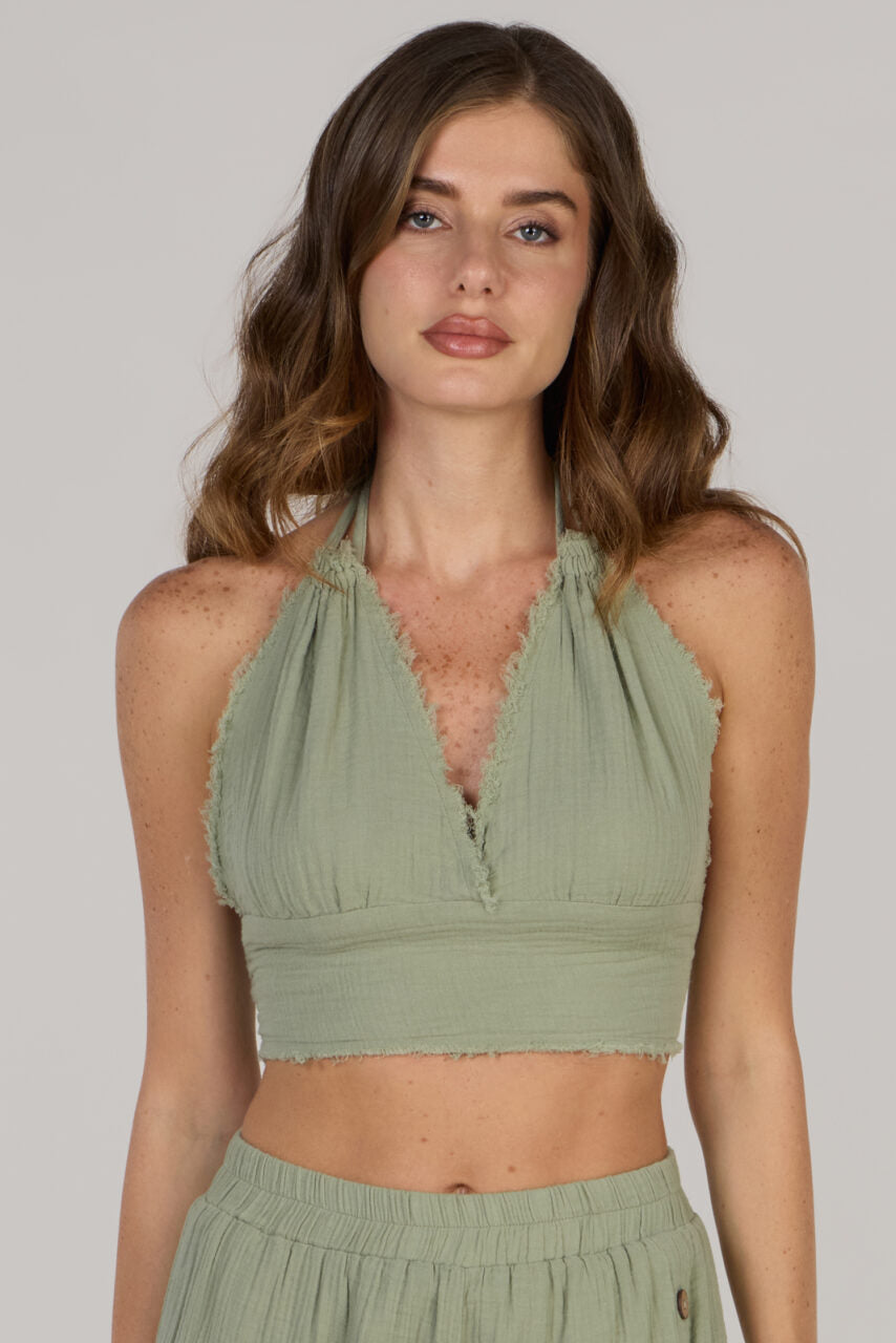 KATTY MINI TOP DOUBLE-LIGHT OLIVE