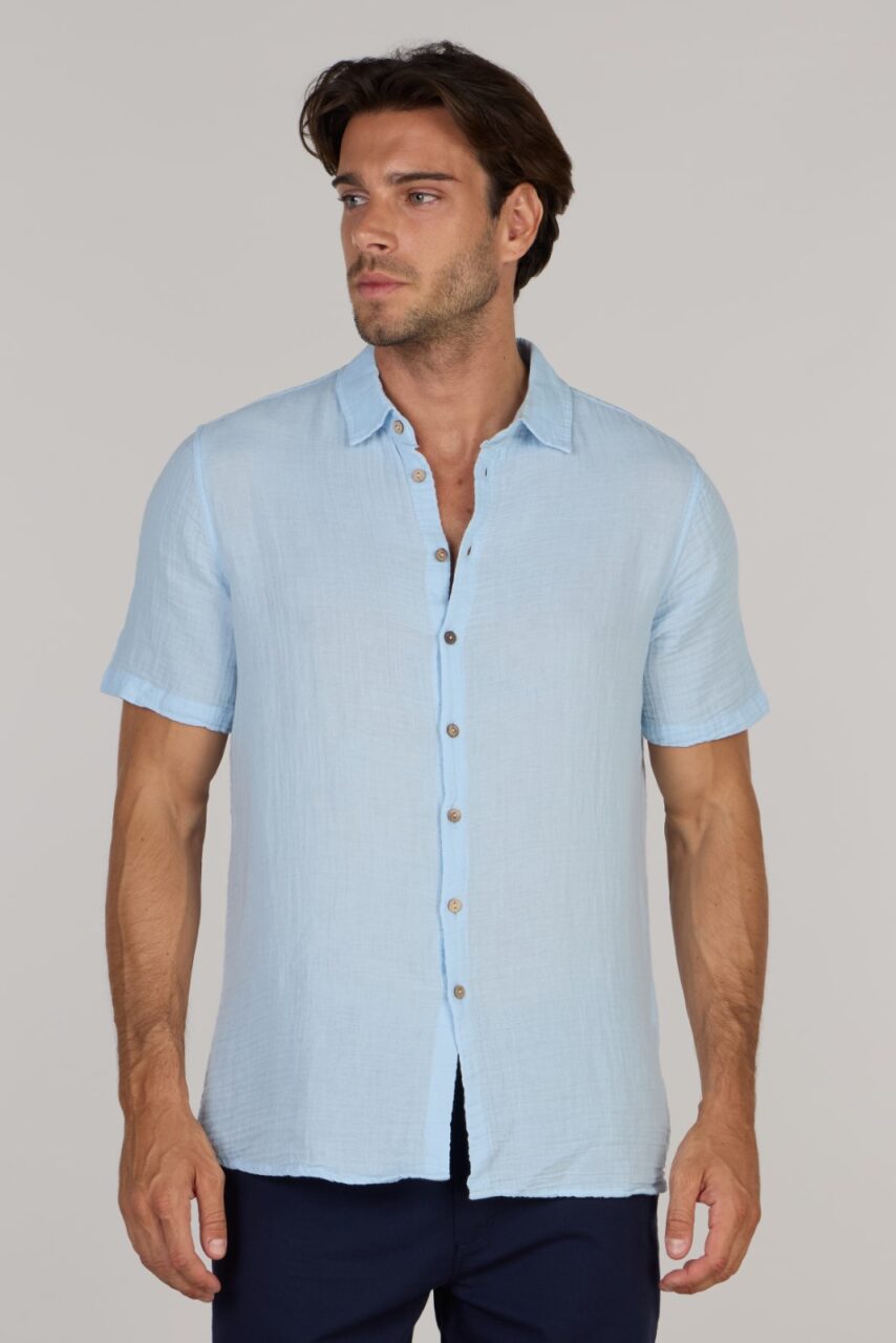 TIM DOUBLE SHIRT-ICE BLUE
