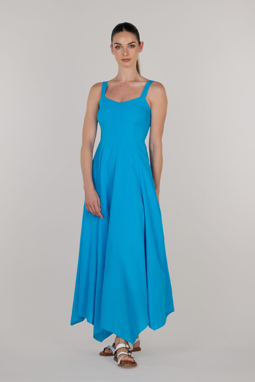 Eva fit & flare long dress