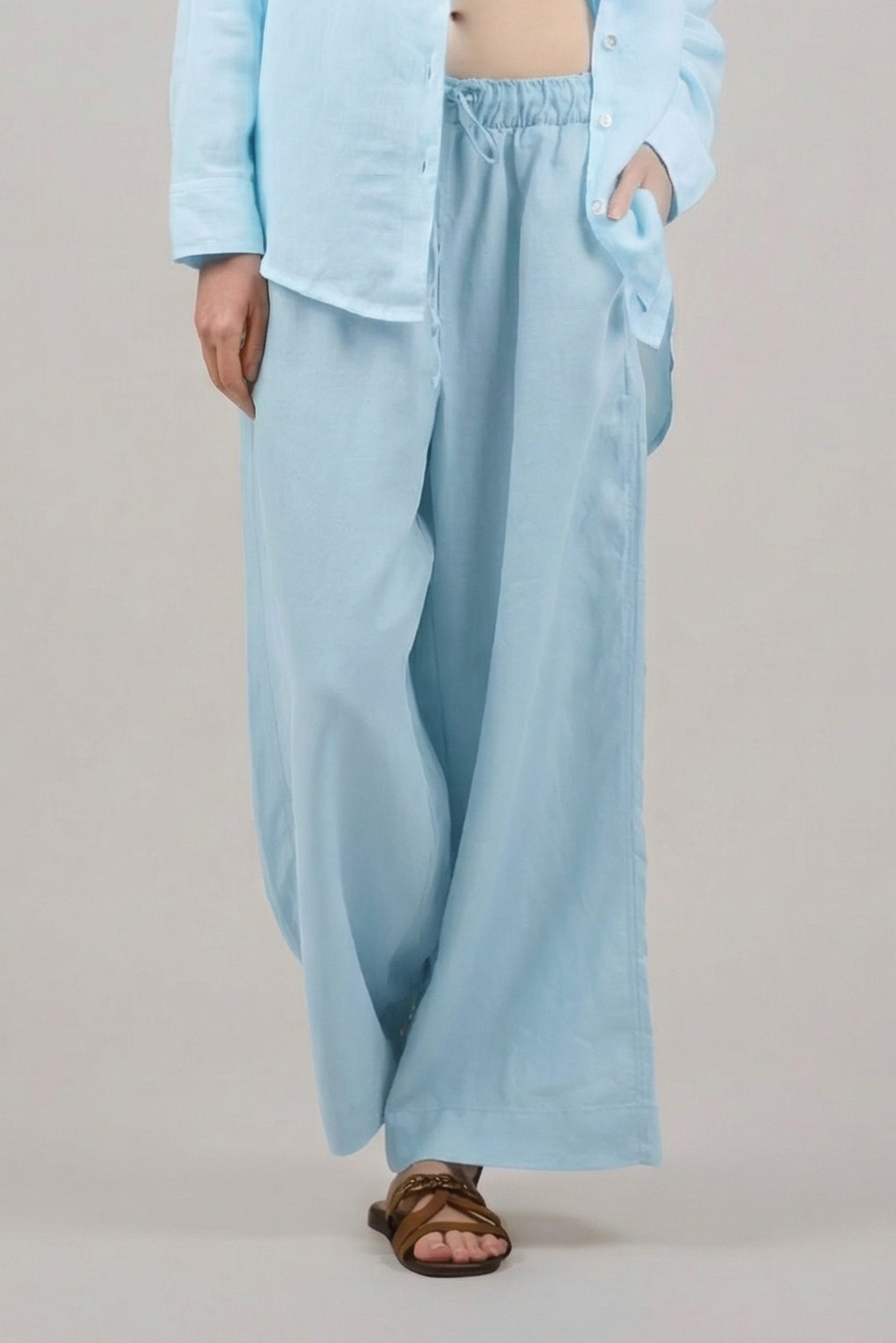 WIDE LINEN TROUSERS