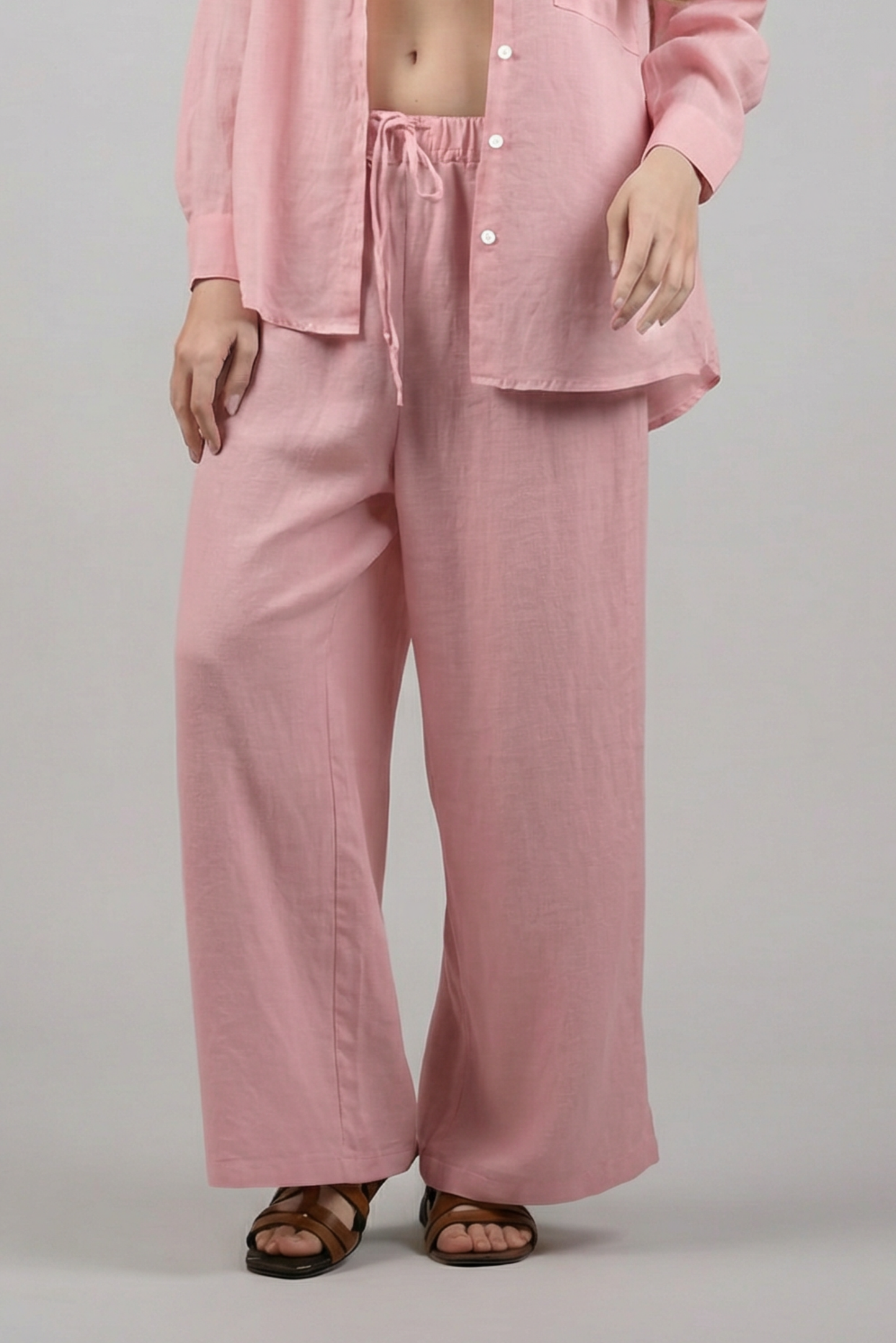 WIDE LINEN TROUSERS