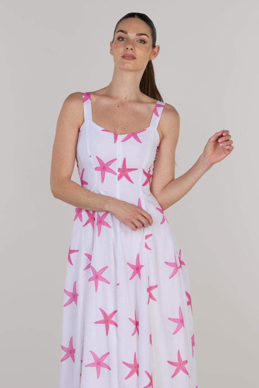 Eva fit & flare long dress