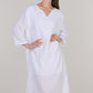 COCOONA COMFORT LONG DRESS-WHITE