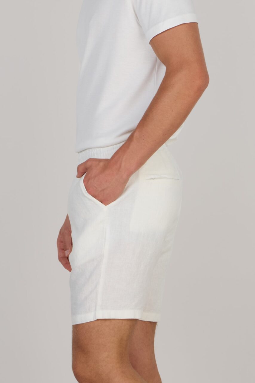 ICONIC LINEN LIGHT SHORTS-WHITE