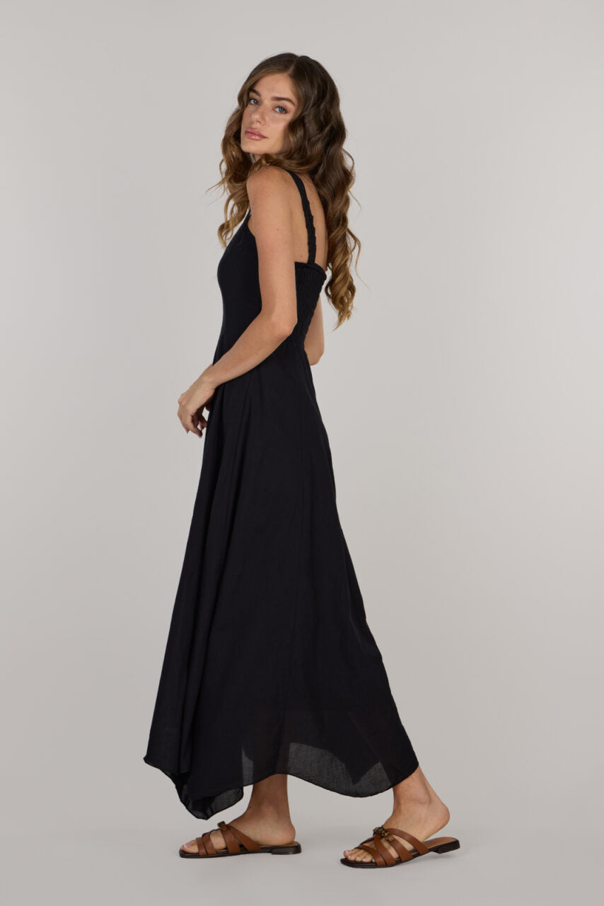 Eva fit & flare long dress