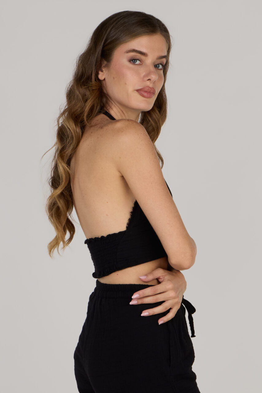 KATTY MINI TOP DOUBLE-BLACK