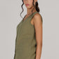 KATTY SLEEVELESS TOP DOUBLE-OLIVE