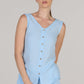 KATTY SLEEVELESS TOP DOUBLE-ICE BLUE