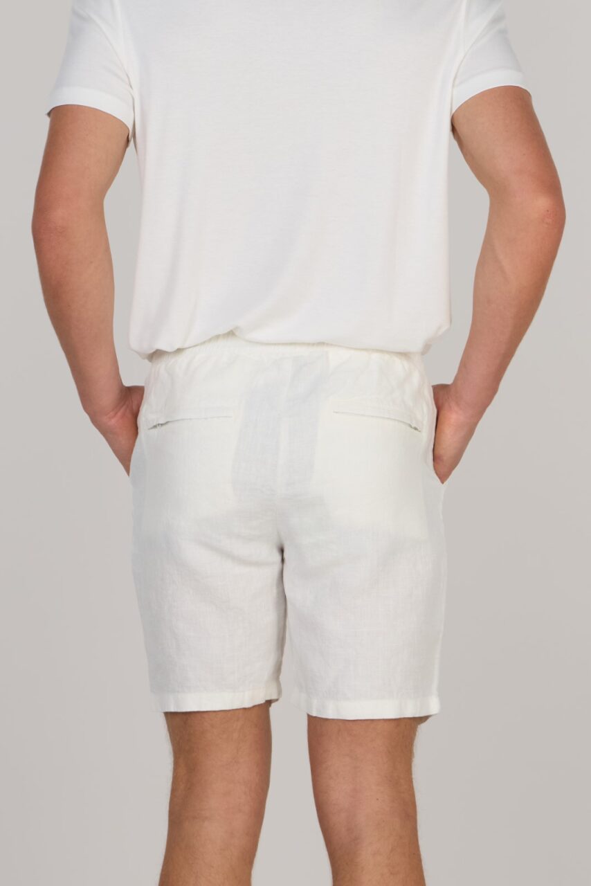 ICONIC LINEN LIGHT SHORTS-WHITE