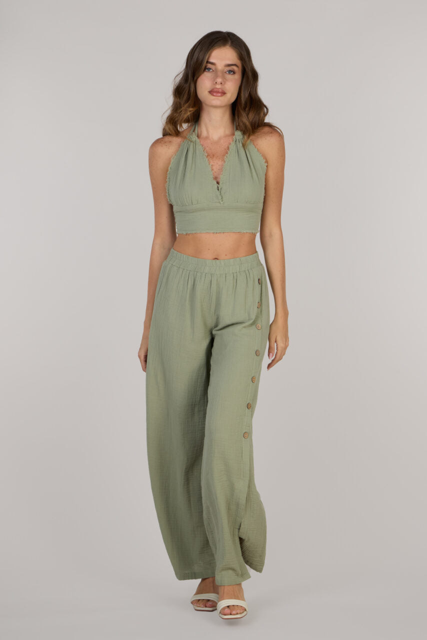 KATTY MINI TOP DOUBLE-LIGHT OLIVE