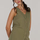 KATTY SLEEVELESS TOP DOUBLE-OLIVE