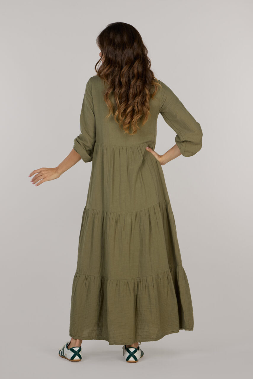 IRINA LONG DRESS DC-OLIVE