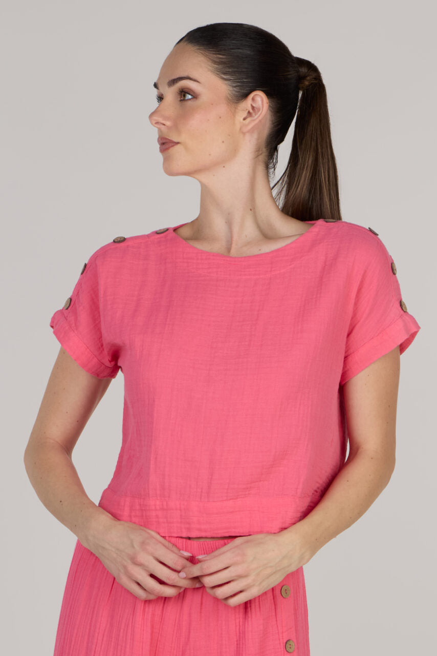 JENNY TOP DOUBLE-HOT PINK