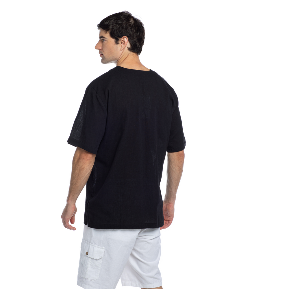 
                      
                        Crew V-Neck String T-Shirt - Short Sleeve-Black
                      
                    