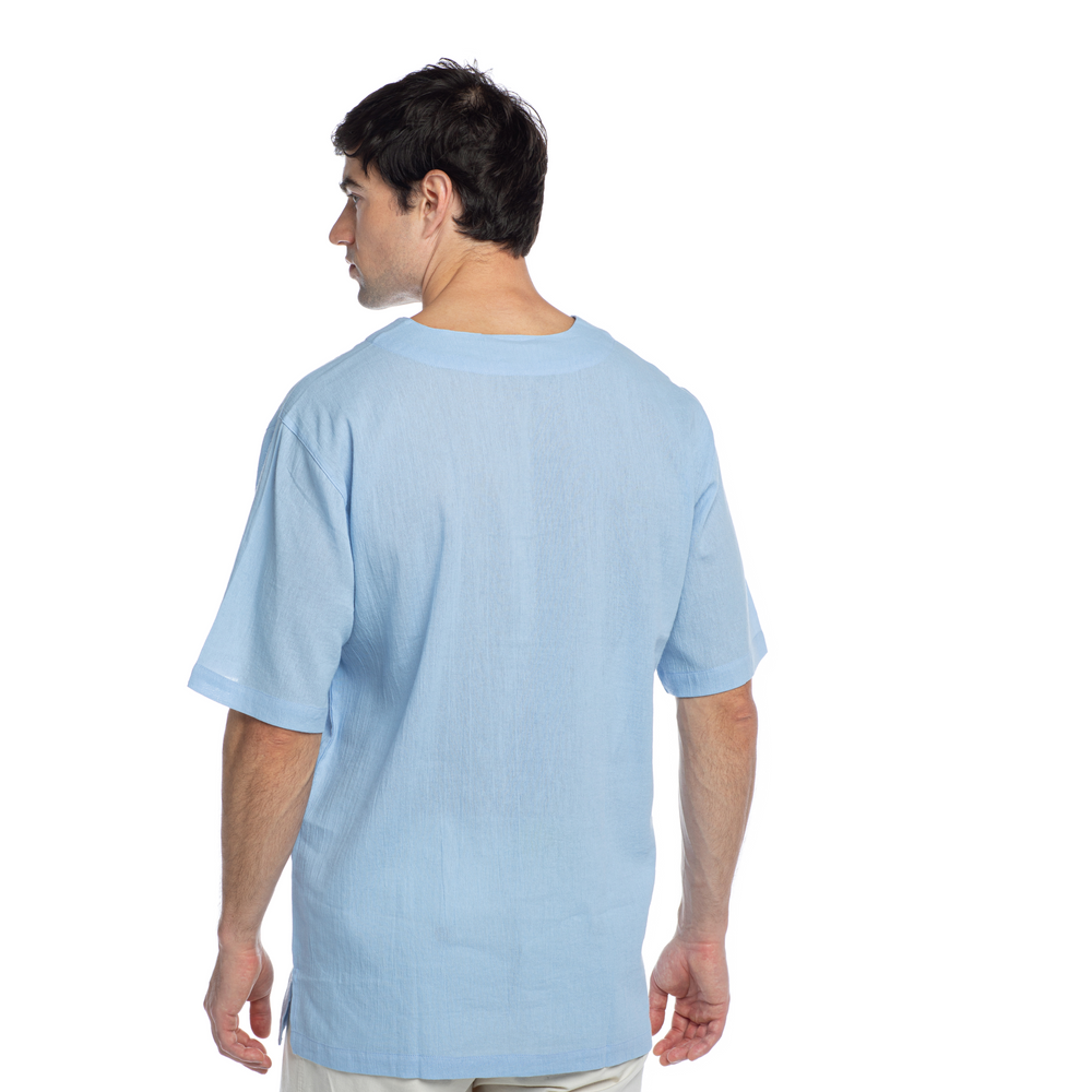 
                      
                        Crew V-Neck String T-Shirt - Short Sleeve-Ice Blue
                      
                    