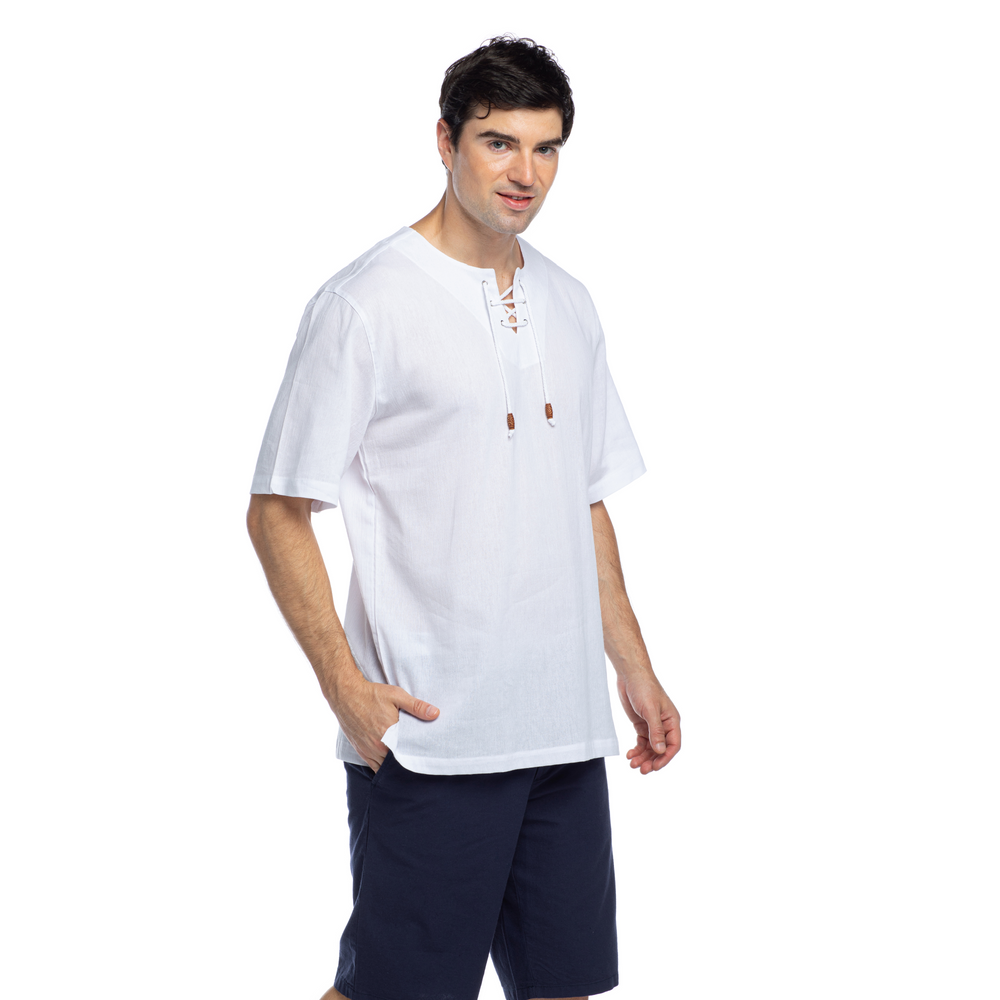 
                      
                        Crew V-Neck String T-Shirt - Short Sleeve-White
                      
                    