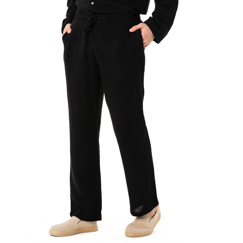 
                      
                        DOUBLE COTTON TROUSERS-BLACK
                      
                    