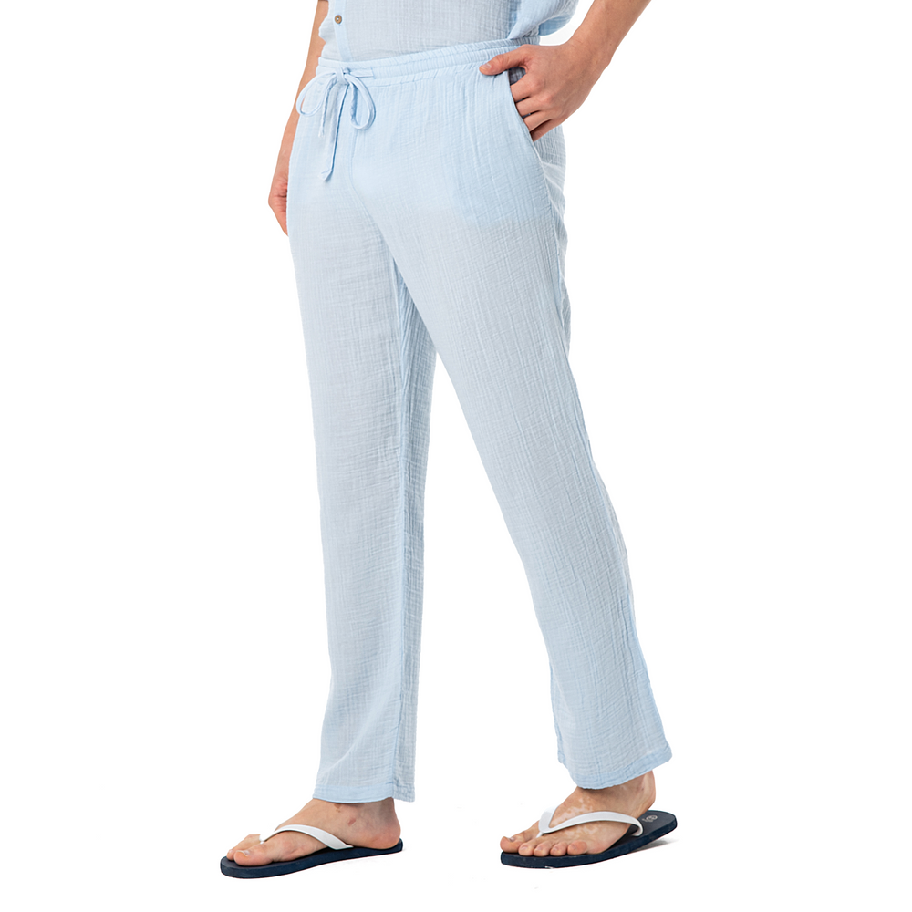 
                      
                        DOUBLE COTTON TROUSERS-ICE BLUE
                      
                    