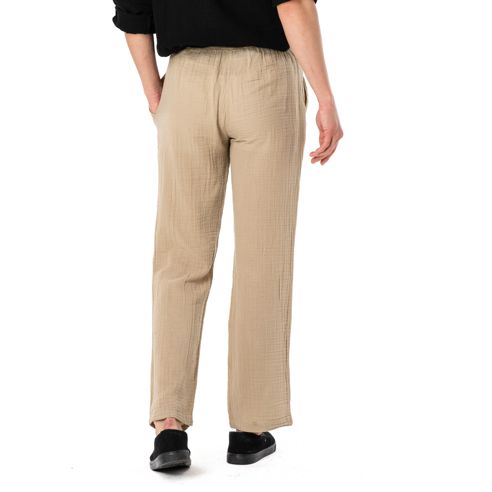 
                      
                        DOUBLE COTTON TROUSERS-MINK
                      
                    