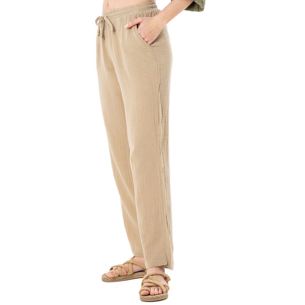 
                      
                        DOUBLE COTTON TROUSERS-MINK
                      
                    