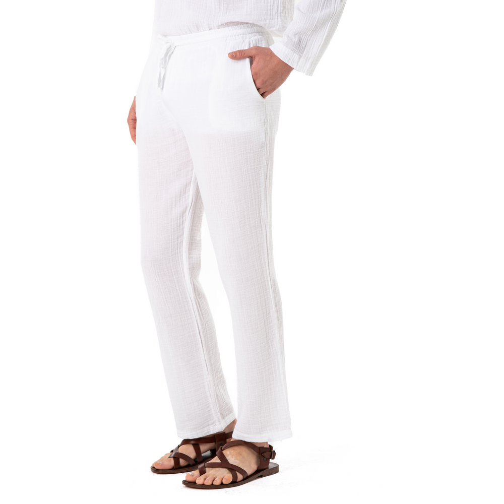 
                      
                        DOUBLE COTTON TROUSERS-WHITE
                      
                    