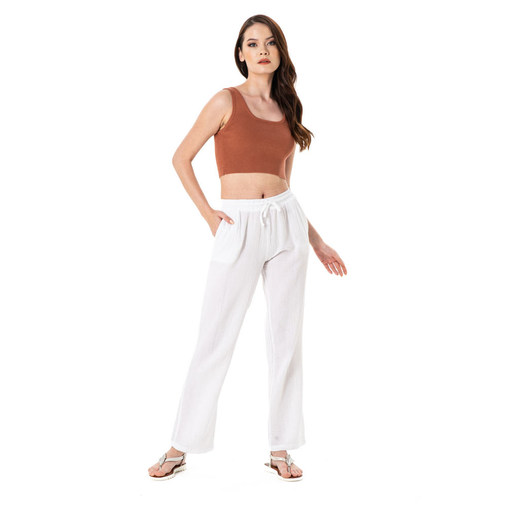 
                      
                        DOUBLE COTTON TROUSERS-WHITE
                      
                    