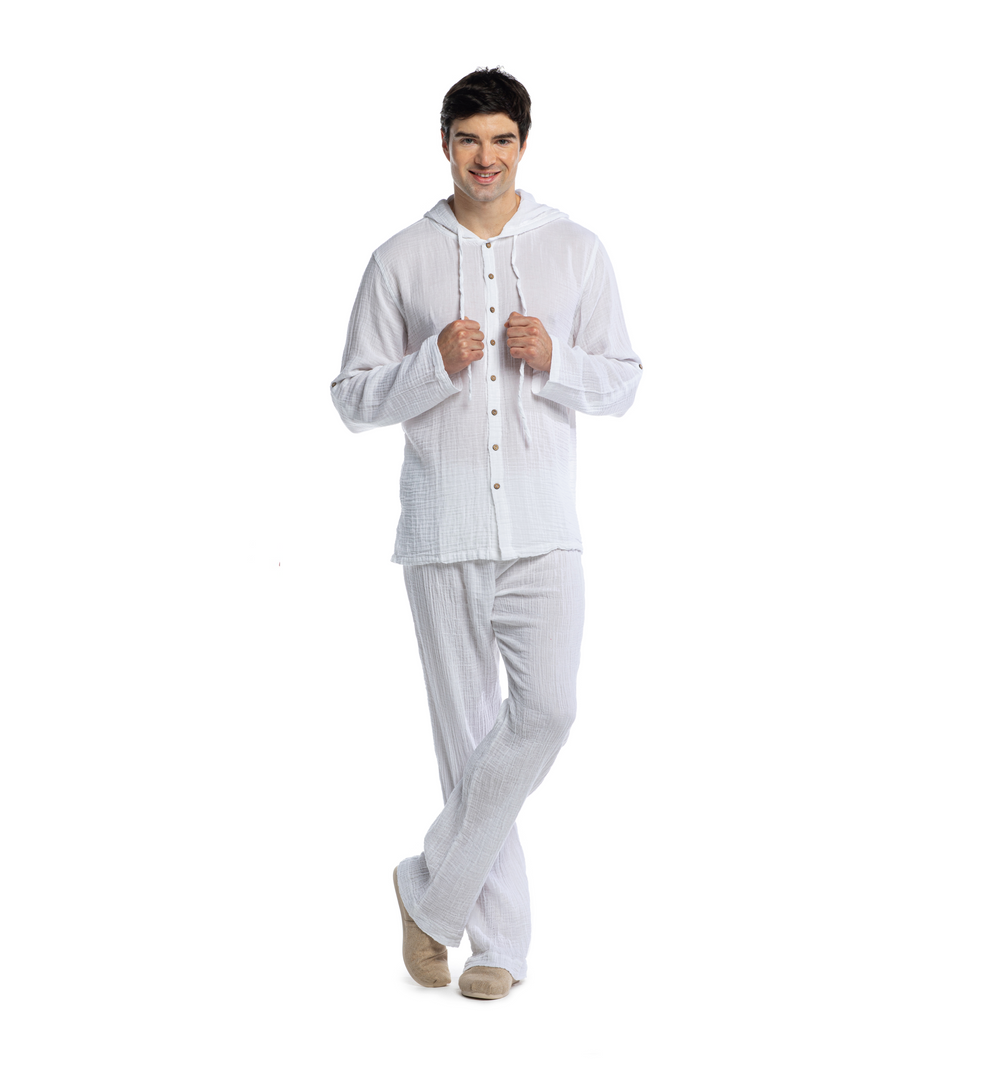 Hoodie Double Comfort Shirt- White