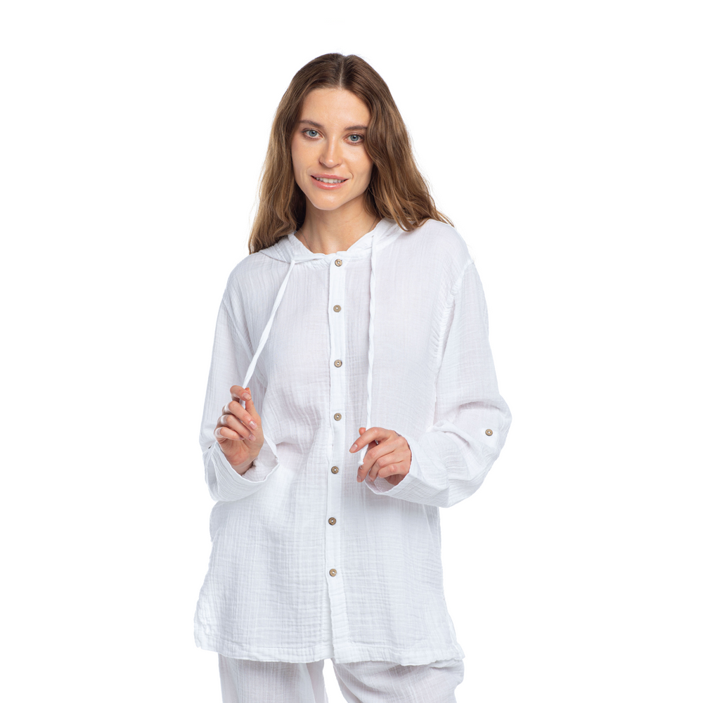 Hoodie Double Comfort Shirt-White