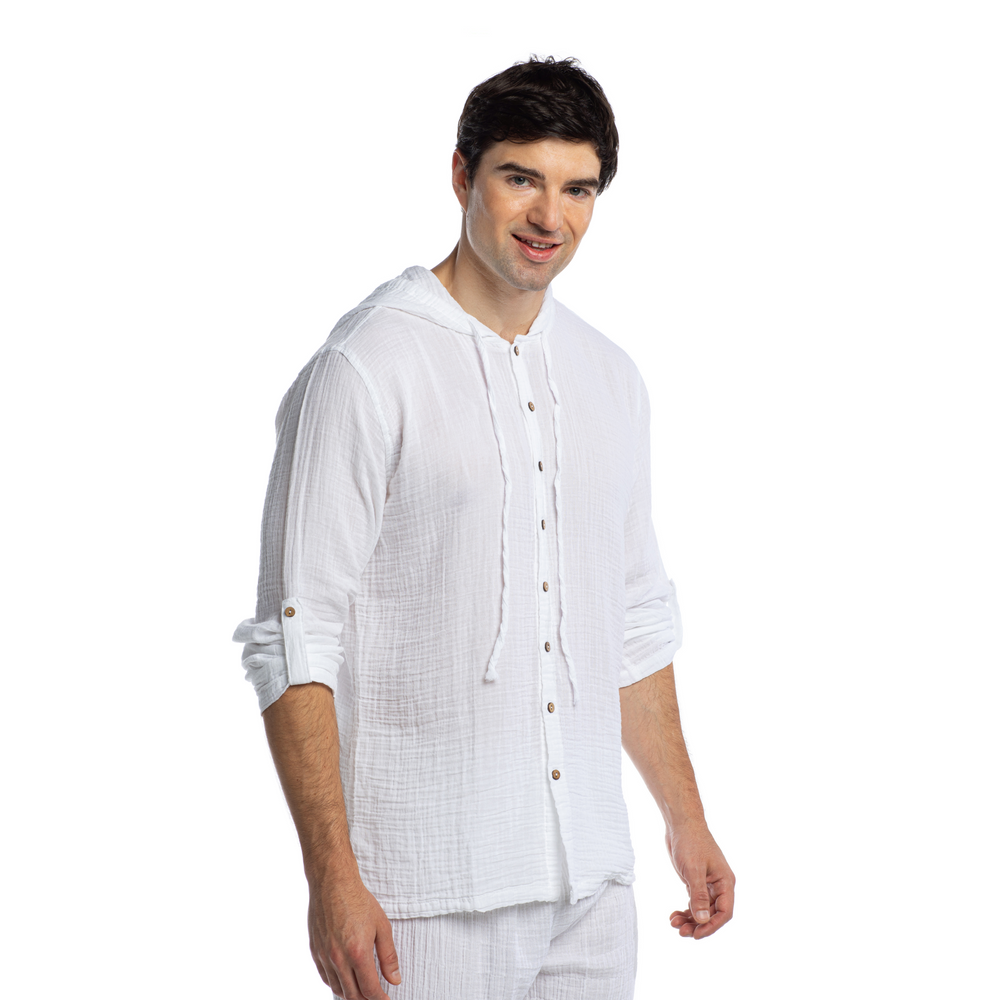 
                      
                        Hoodie Double Comfort Shirt- White
                      
                    