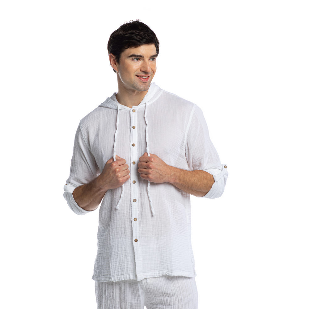 Hoodie Double Comfort Shirt- White