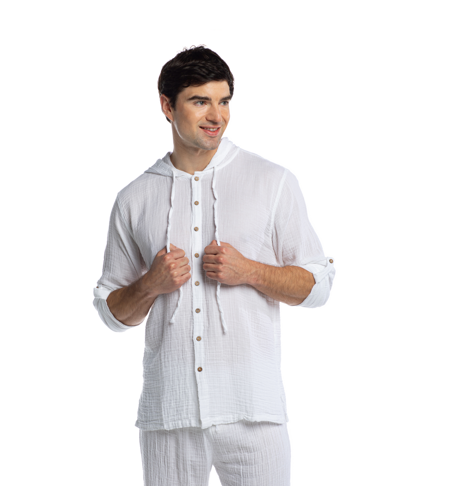 Hoodie Double Comfort Shirt- White