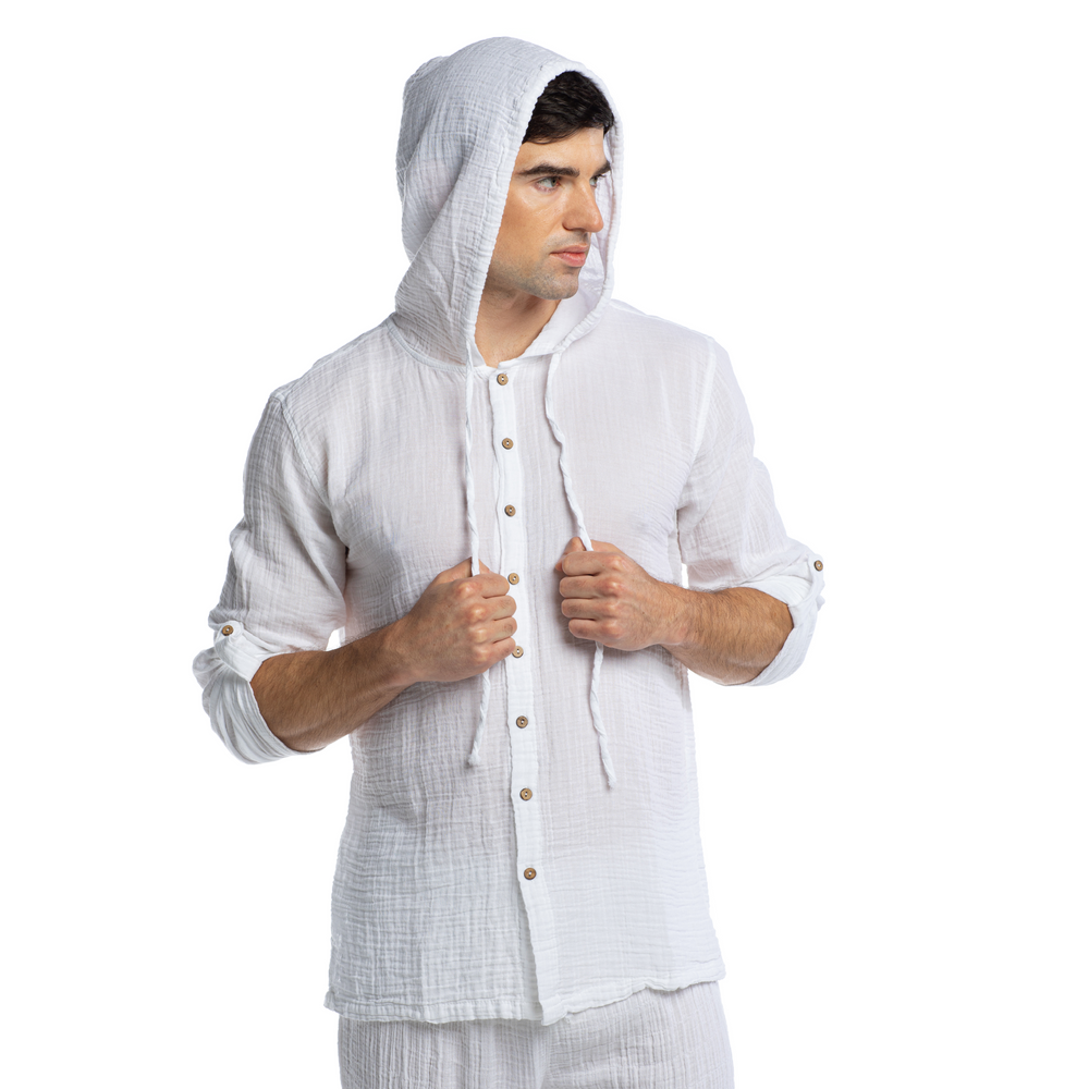 
                      
                        Hoodie Double Comfort Shirt- White
                      
                    