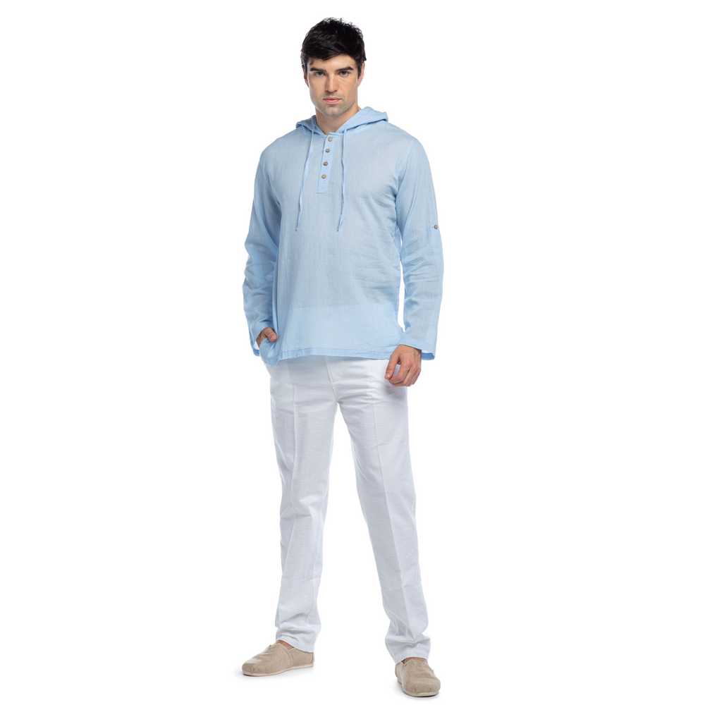 Hoodie T-shirt-Ice Blue