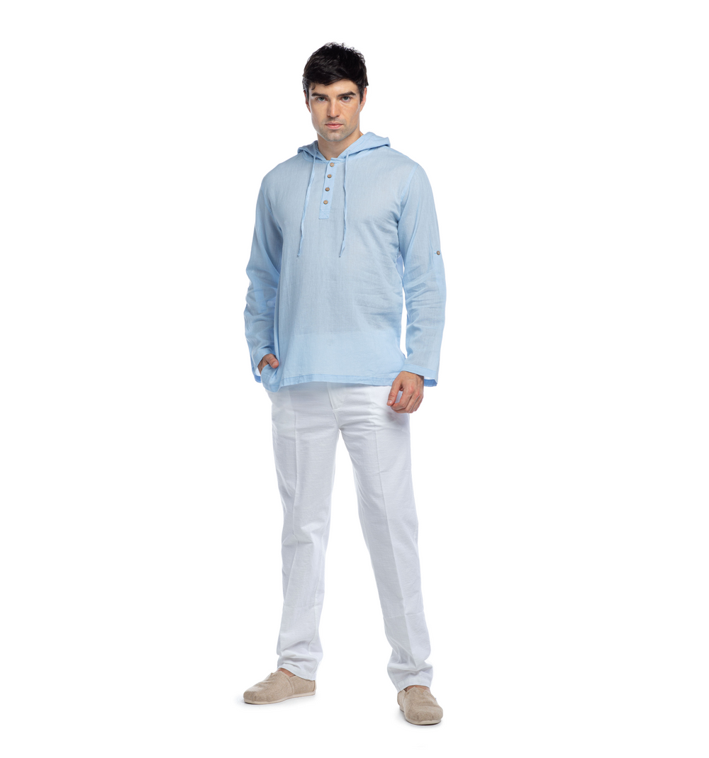 Hoodie T-shirt-Ice Blue